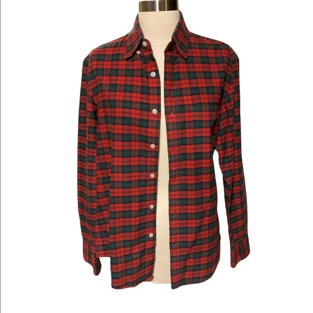 J. Crew Mercantile Flex Plaid Button Down Shirt, sz Small (Unisex fit)